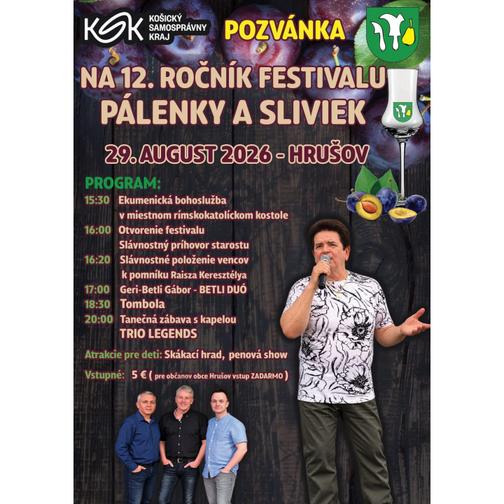 12.ROČNÍK FESTIVALU PÁLENKY A SLIVIEK V HRUŠOVE